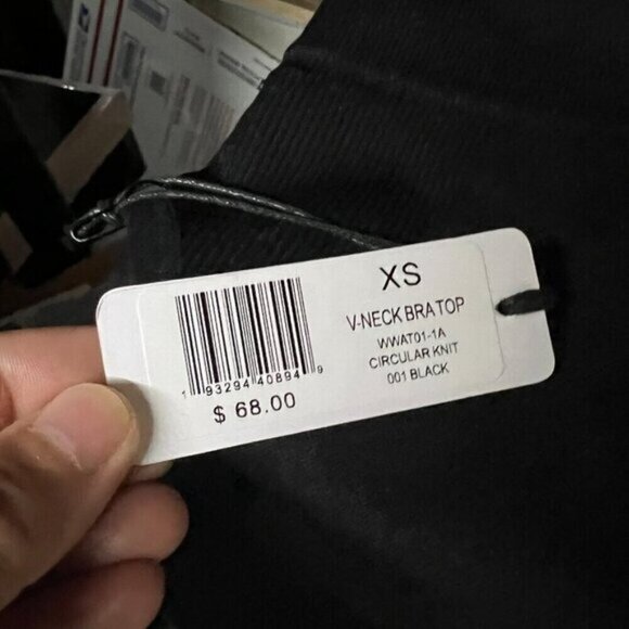 WeWoreWhat Revolve Womens Double V-neck Knit Bralette Xtra Small in Black - Picture 8 of 8